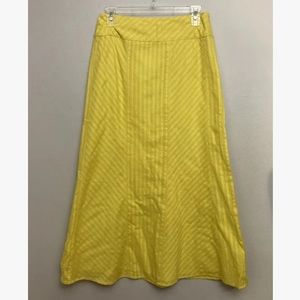 3-29 Talbots Yellow maxi Skirt Cotton Eyelet 8p 8 Petite